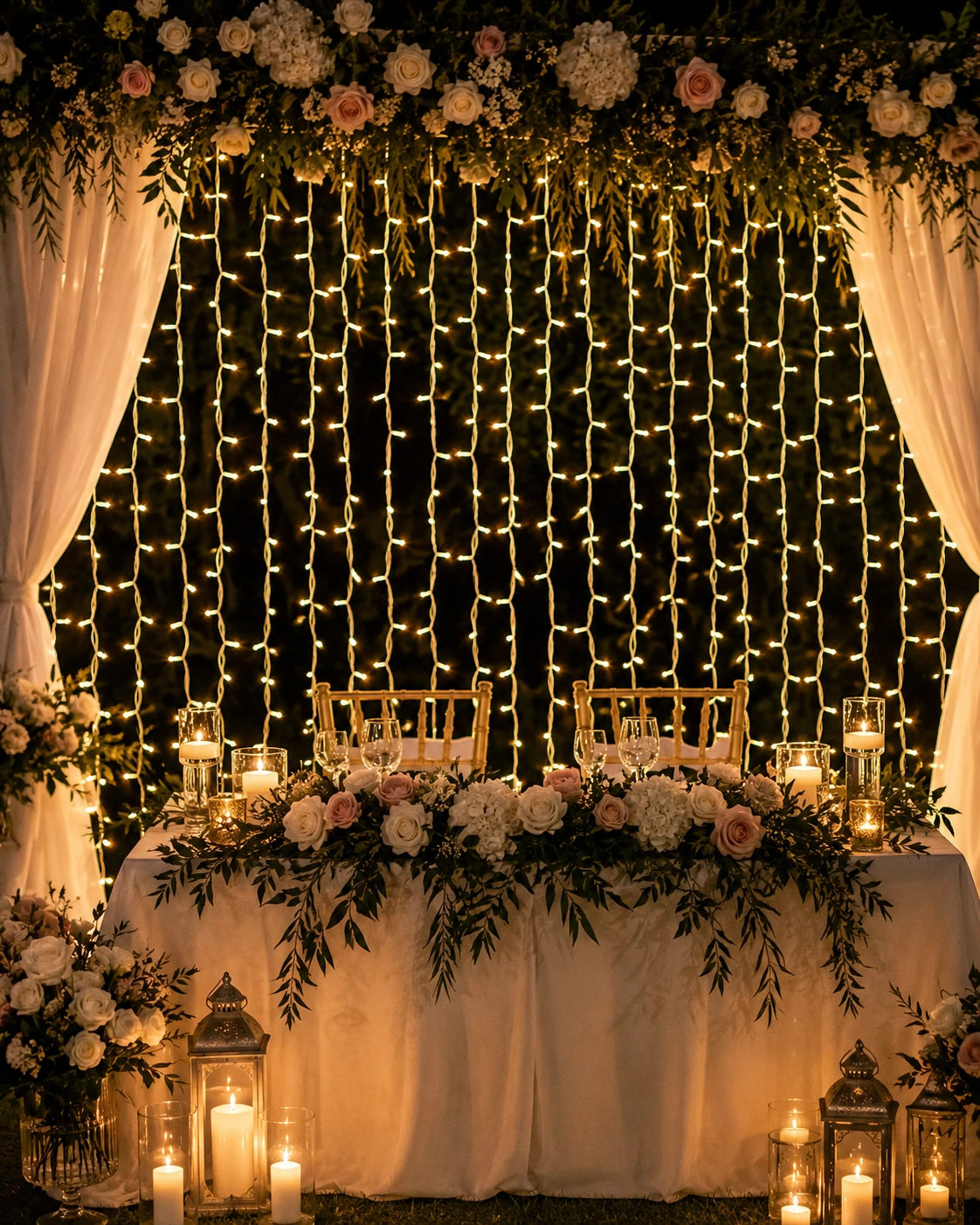 Pro Series Connectable Wedding Curtain Lights, 2.5 m Drop, Warm White