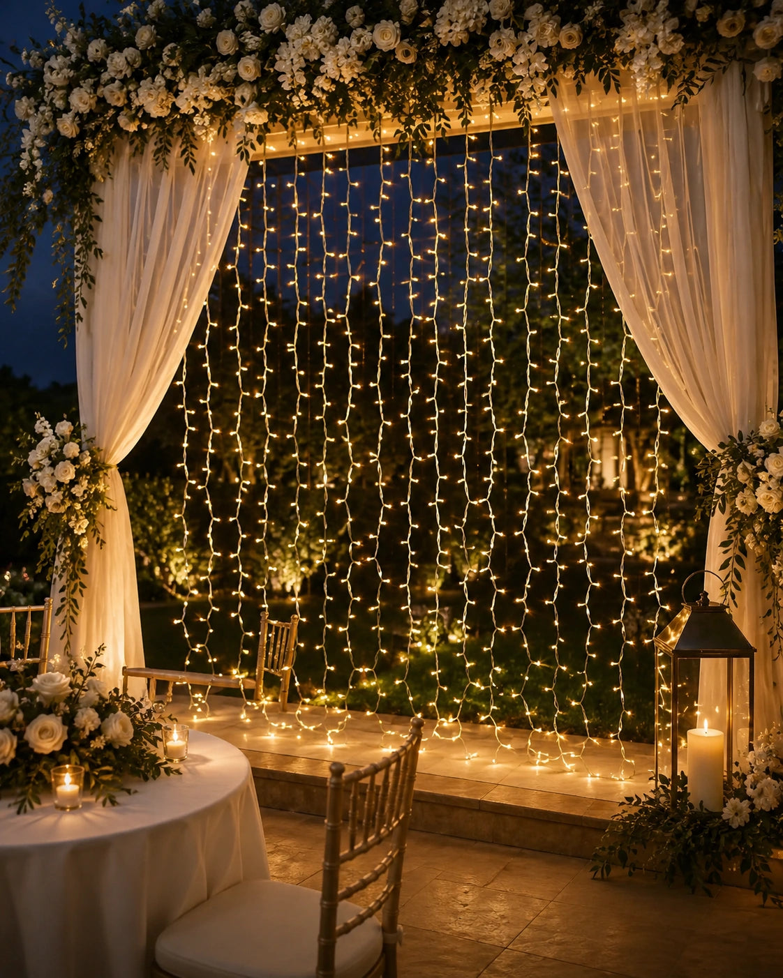 Pro Series Connectable Wedding Curtain Lights, 2.5 m Drop, Warm White