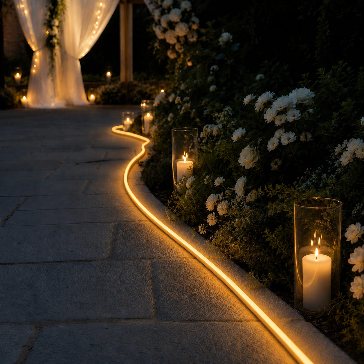 Pro Series Connectable Wedding Neon Flex, Made to Measure, Warm White