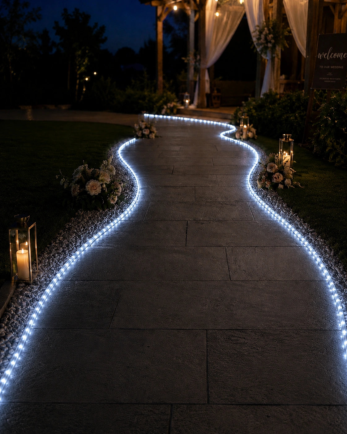 Pro Series Connectable Wedding Rope Light, Made to Measure, White