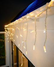 Pro Series Connectable Twinkling Icicle Lights, Warm White / White