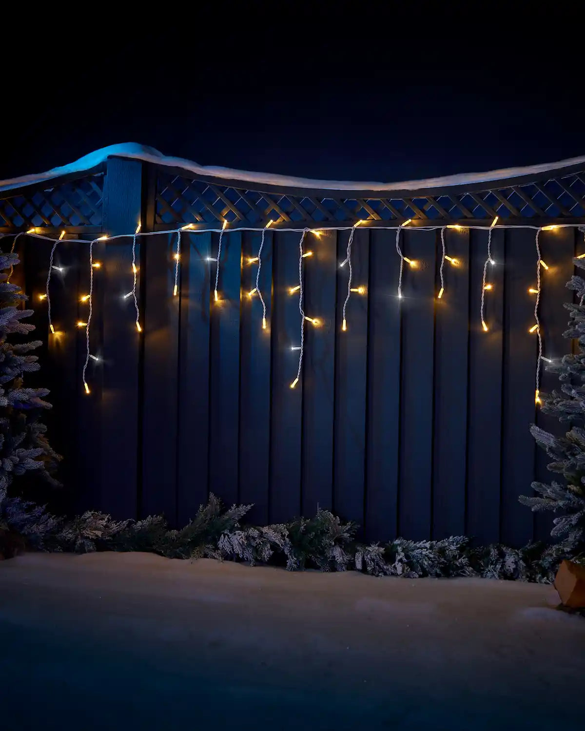 Pro Series Connectable Twinkling Icicle Lights, Warm White / White