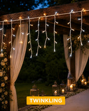 Pro Series Connectable Twinkling Wedding Icicle Lights, Warm White / White