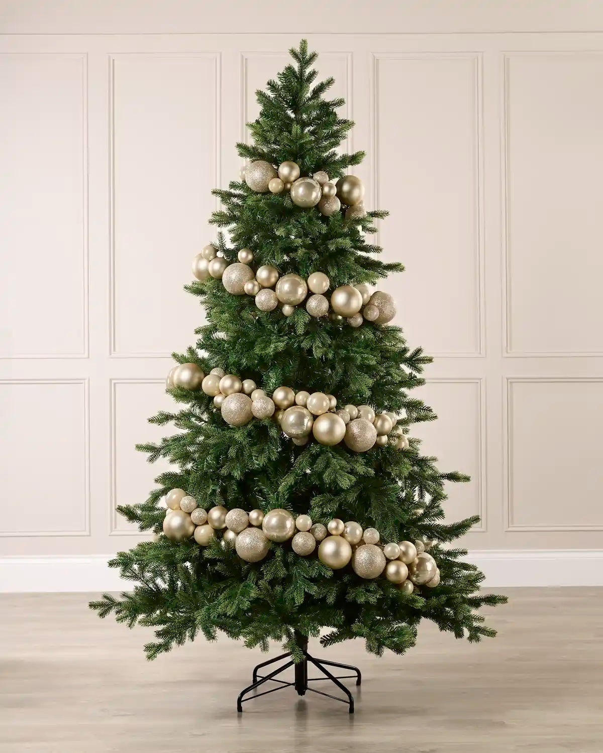 Latte Bauble Garland decorating a Christmas tree
