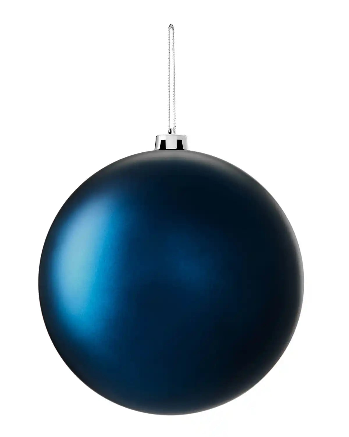 Navy blue oversized bauble on a white background