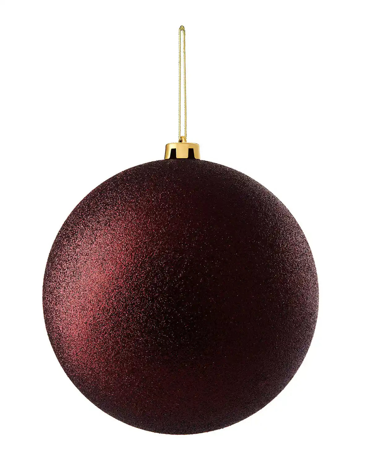 Oversized glitter Burgundy bauble on a white background