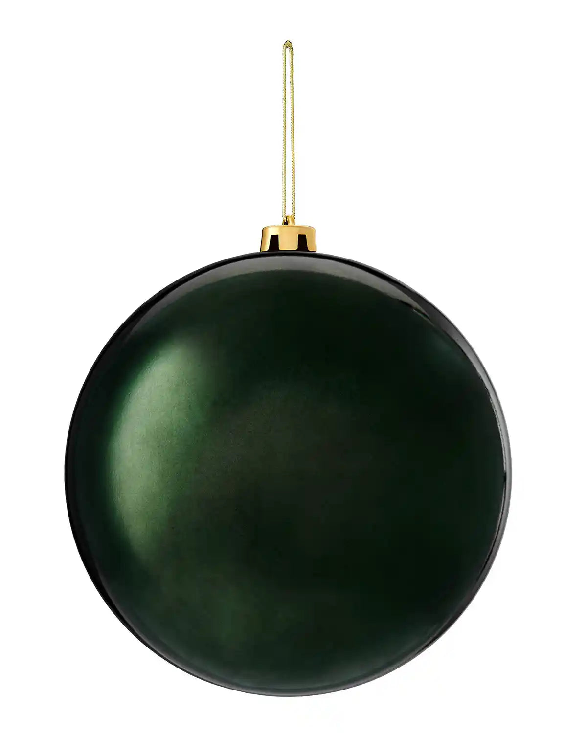 Oversized gloss green bauble on a white background