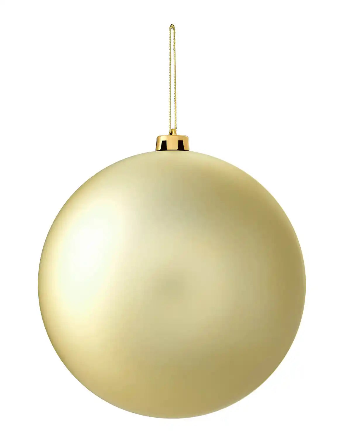 Oversized gold matt bauble on a white background