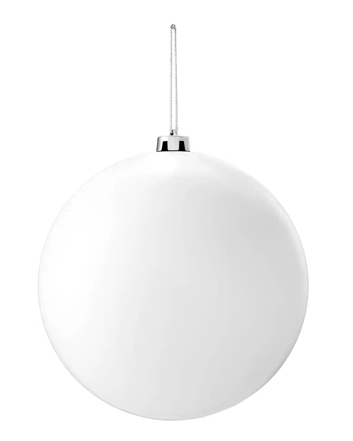 Oversized white matt bauble on a white background