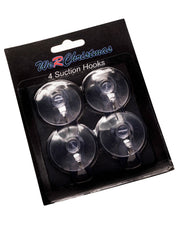 Pack of 4 Multi-Purpose Suction Clips with Hook displayed on white background.