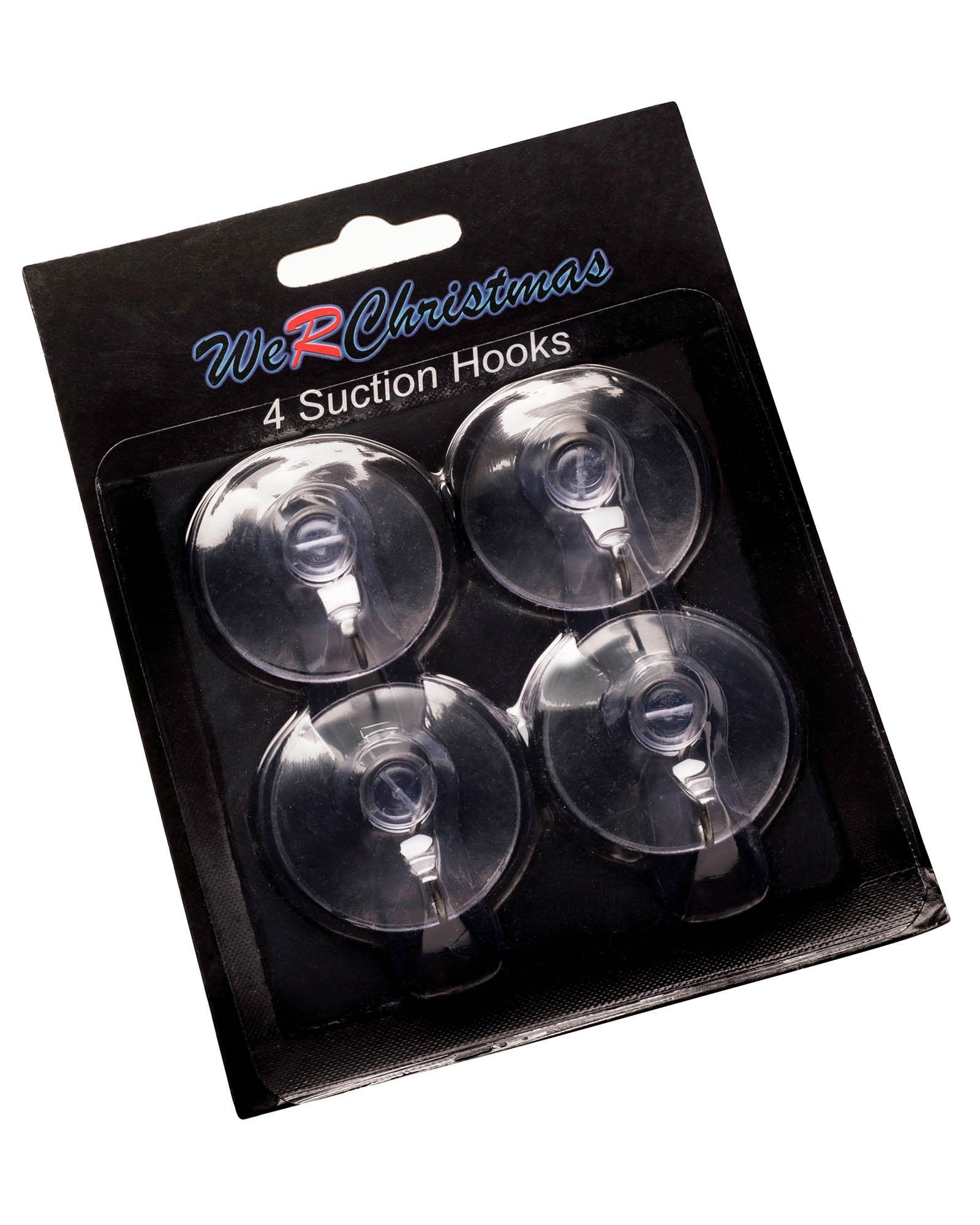 Pack of 4 Multi-Purpose Suction Clips with Hook displayed on white background.
