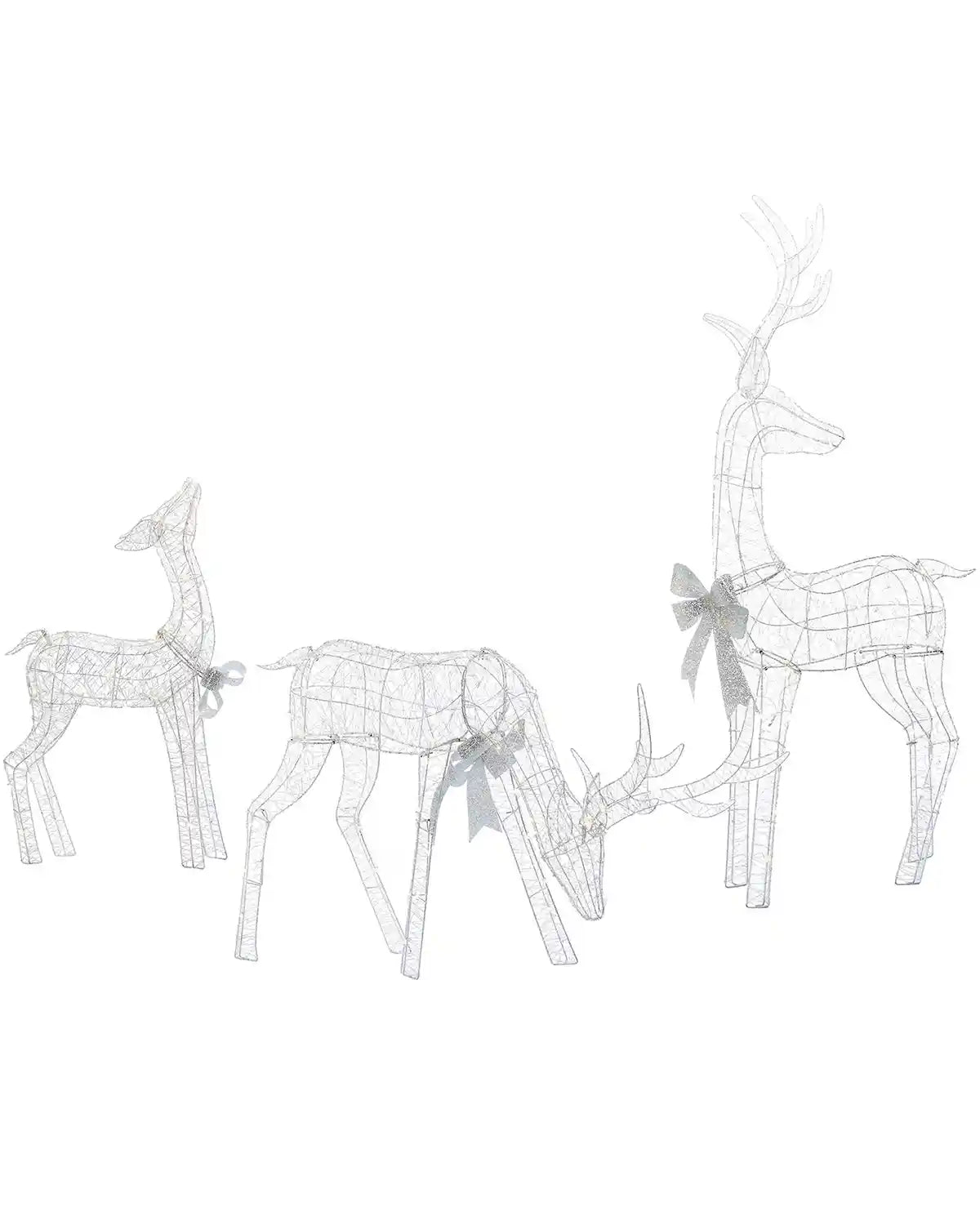Pre-Lit 3D Reindeer Family, Silhouette, 135 cm on a white background