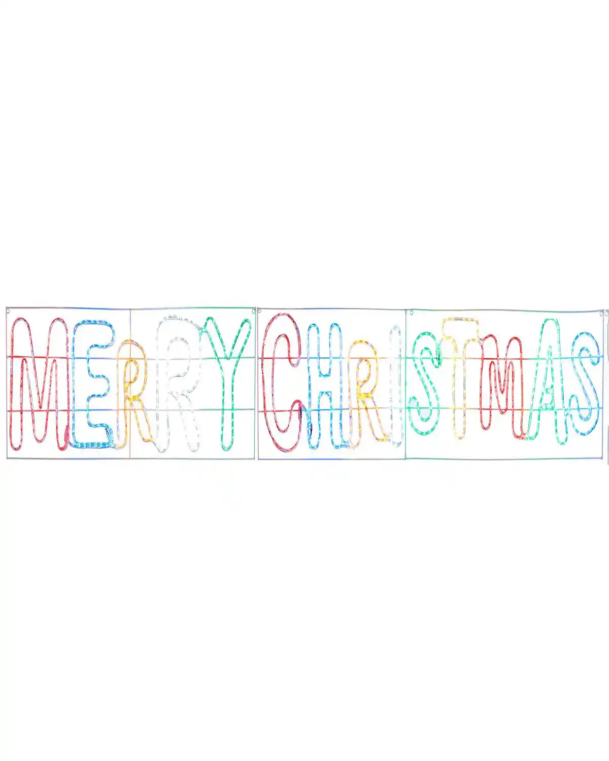 Pre-Lit Merry Christmas, Multi-Coloured, Silhouette, 292 cm on a white background