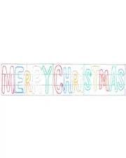 Pre-Lit Merry Christmas, Multi-Coloured, Silhouette, 292 cm on a white background