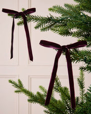 Purple Velvet Bows displayed on a Christmas tree