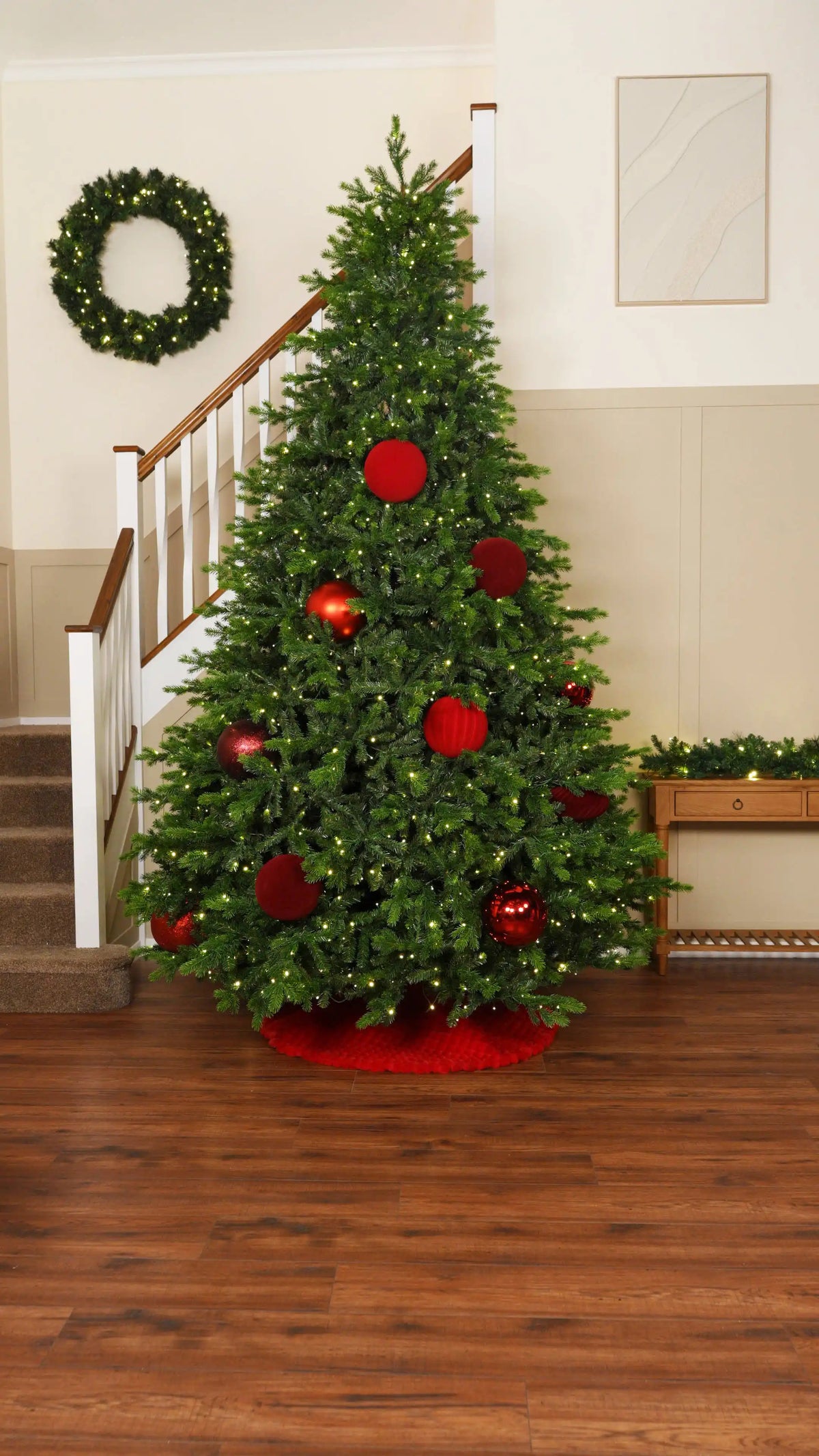 Start with Oversized Red and Burgundy Baubles