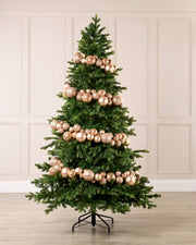 Rose Gold Bauble Garland decorating a Christmas tree