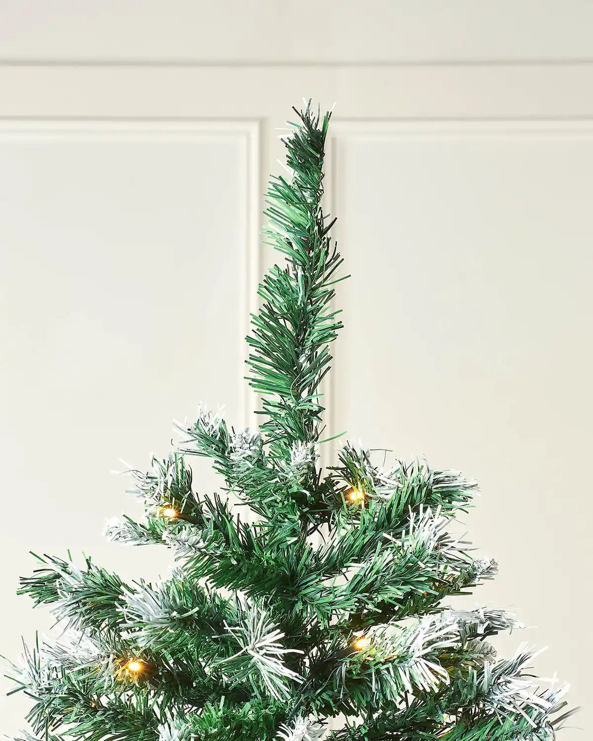 Top of Pre-Lit Frosted Mixed Pine Christmas Tree, 7ft PVC and PE tips 