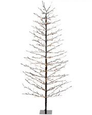 Twig warm white light up tree on a white background