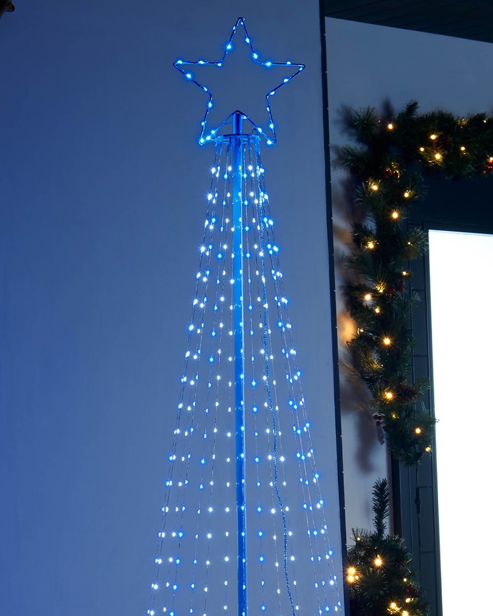 Waterfall Christmas Tree Light, Blue & White, 2.1 m