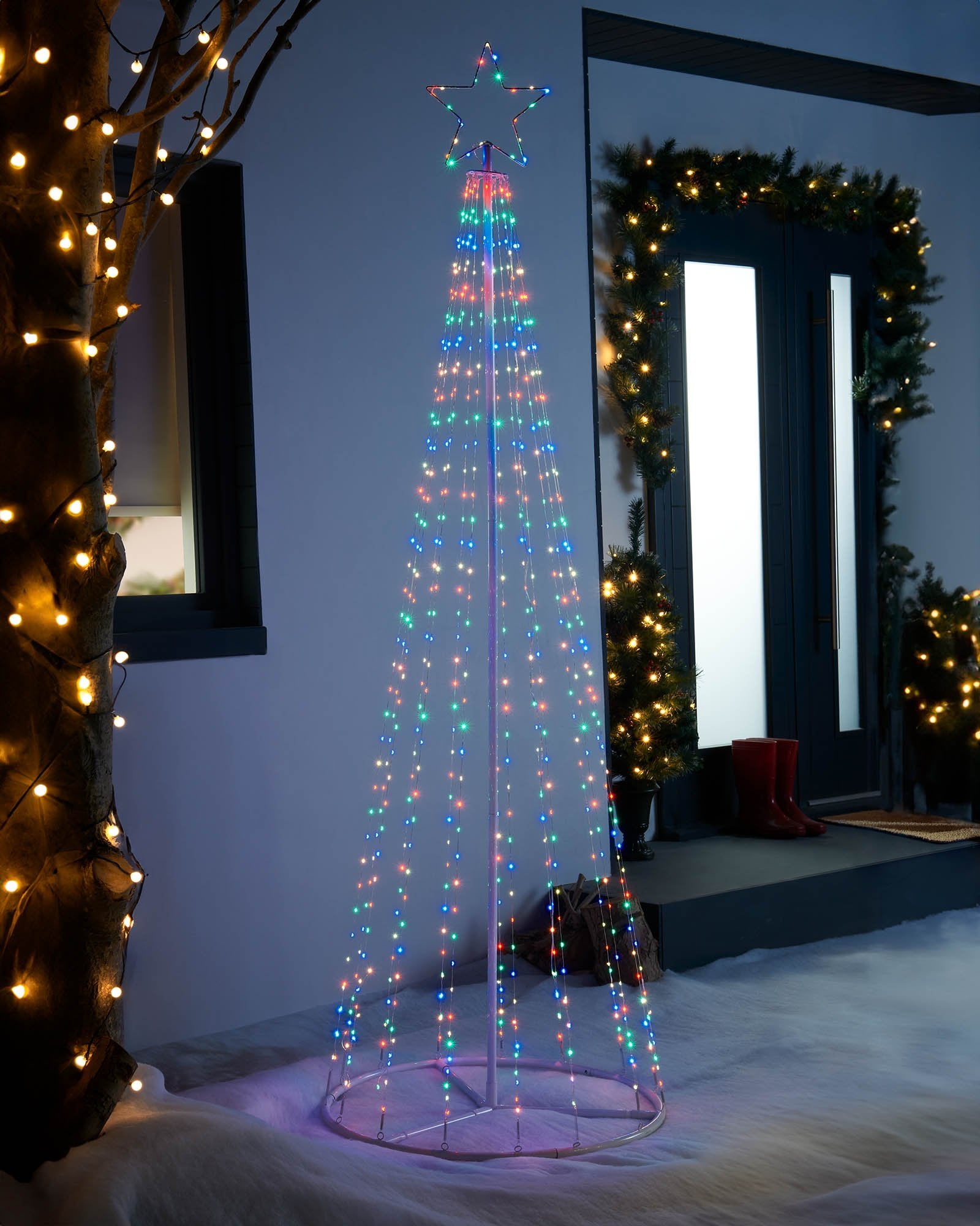 Waterfall Christmas Tree Light, Multi-Coloured, 2.1 m