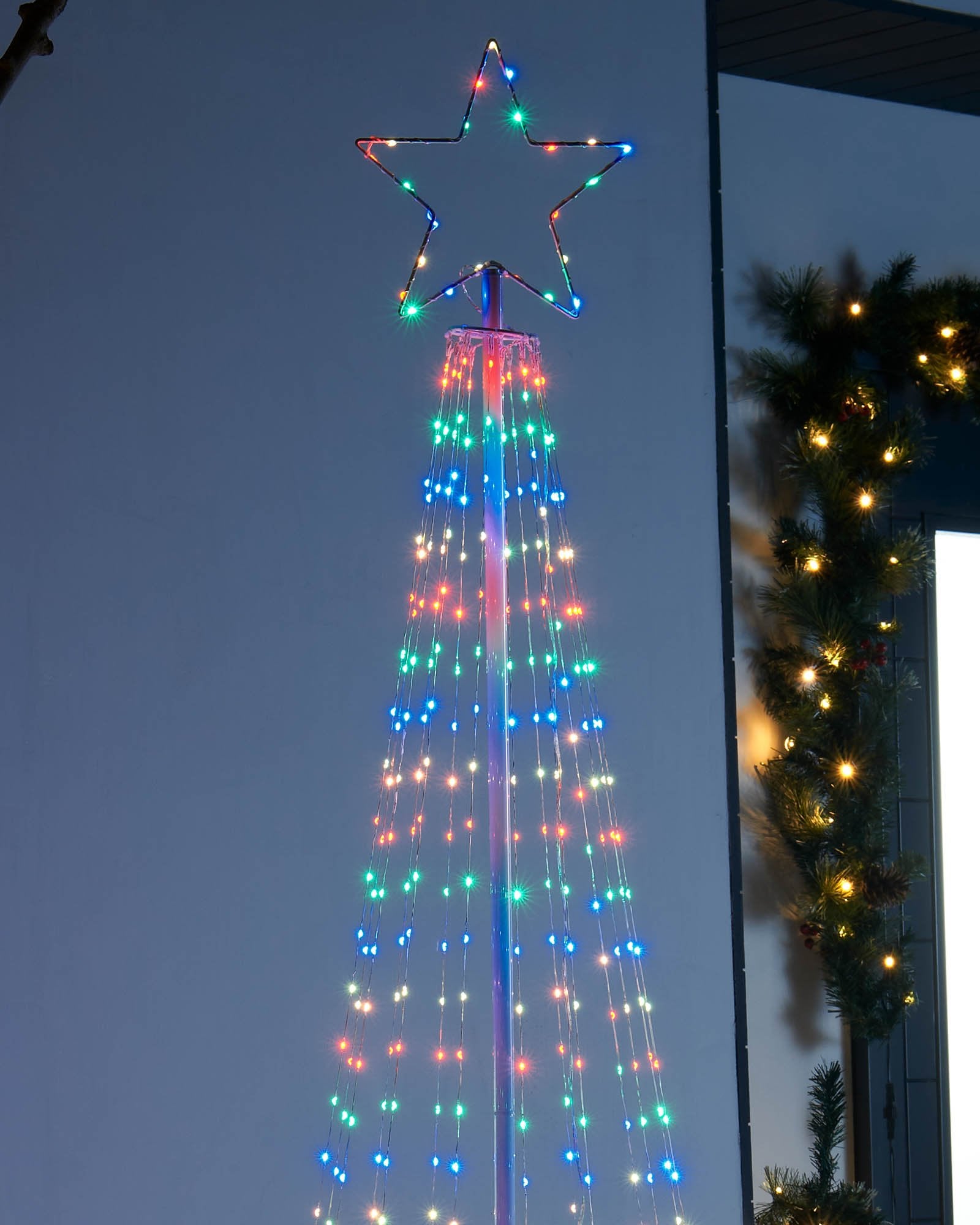 Waterfall Christmas Tree Light, Rainbow, 2.1 m