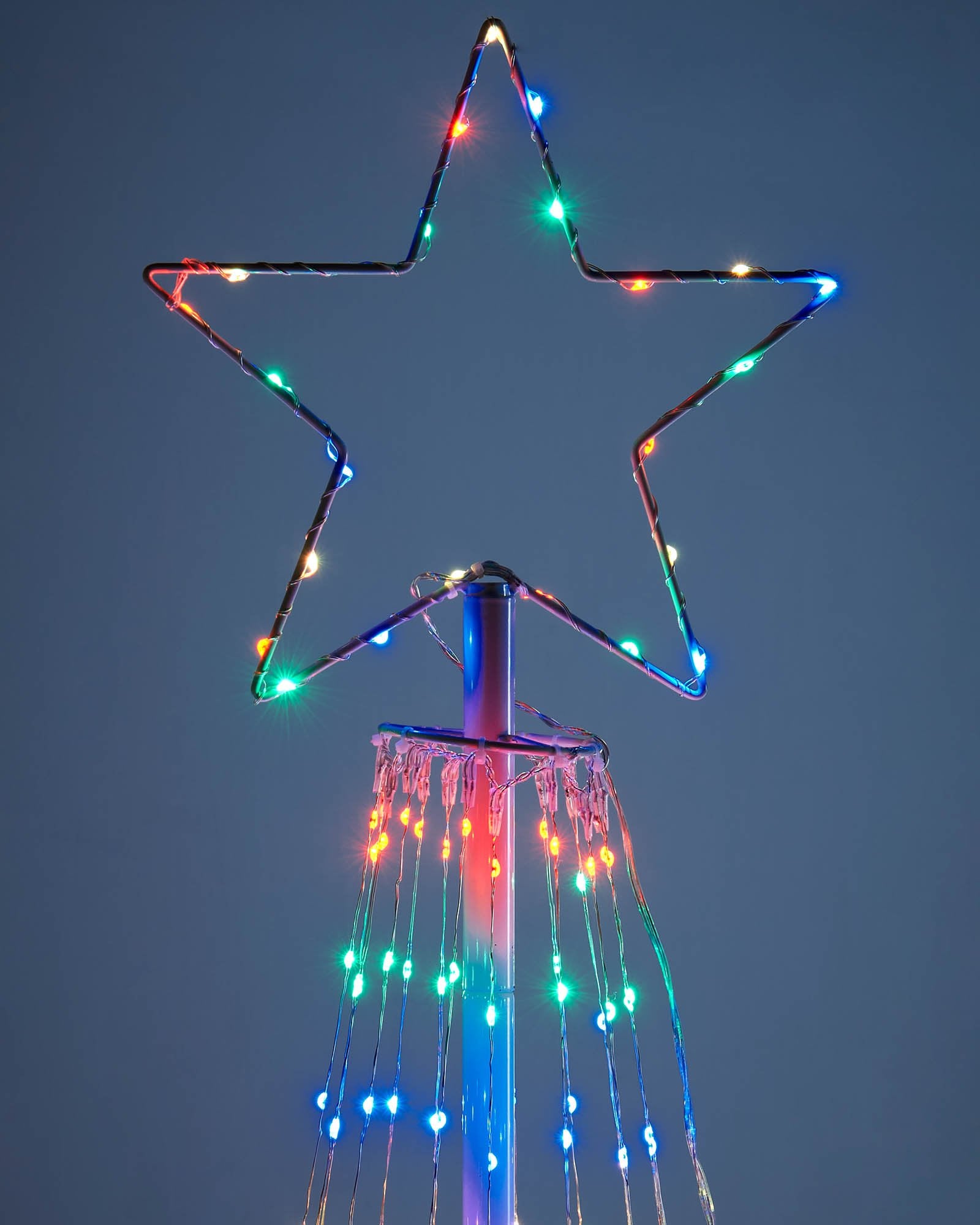 Waterfall Christmas Tree Light, Rainbow, 2.1 m
