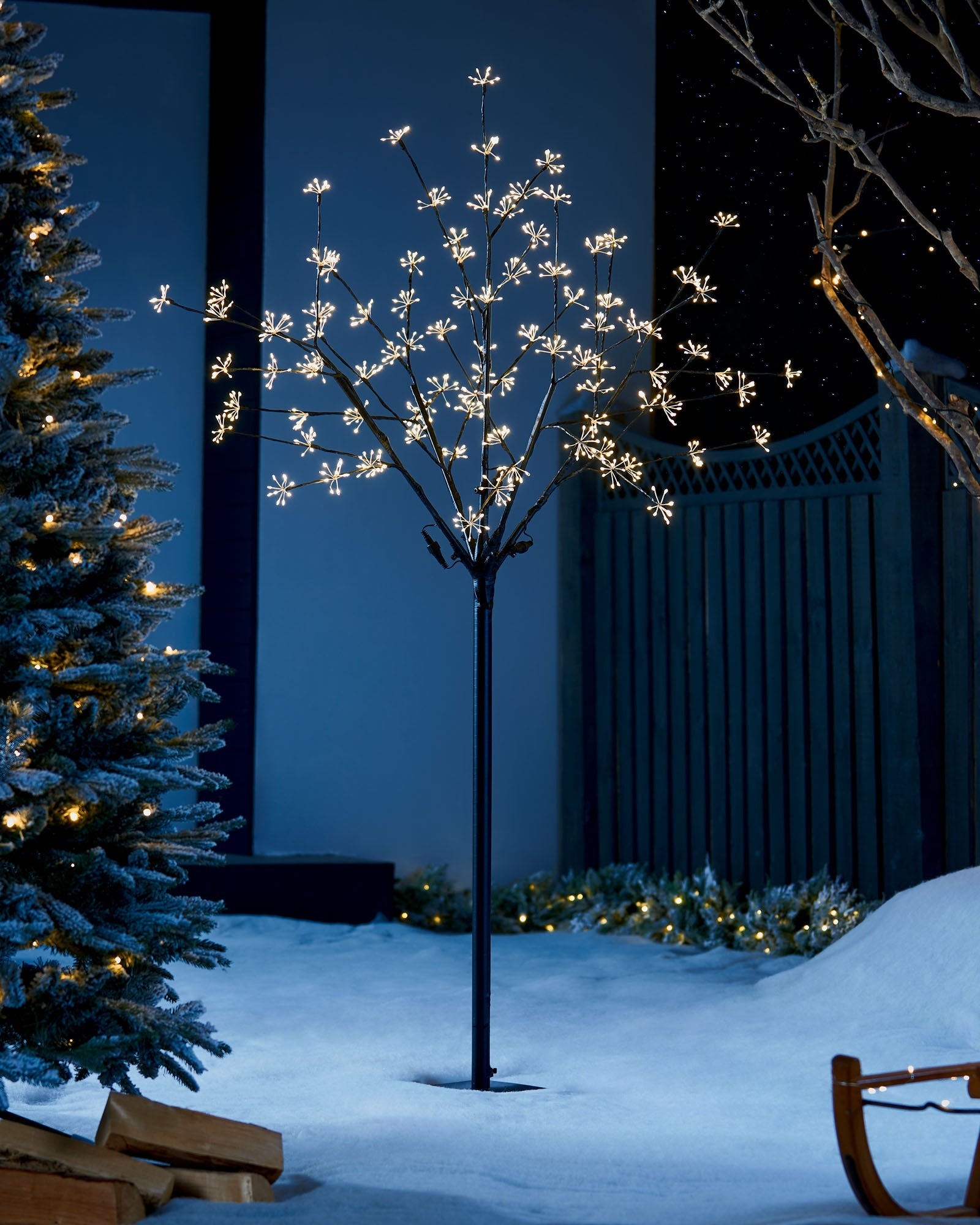 Pre-Lit Firework Twig Tree, 6 ft