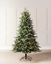 Pre-Lit Snow Flocked Norwegian Spruce Christmas Tree, 7 ft