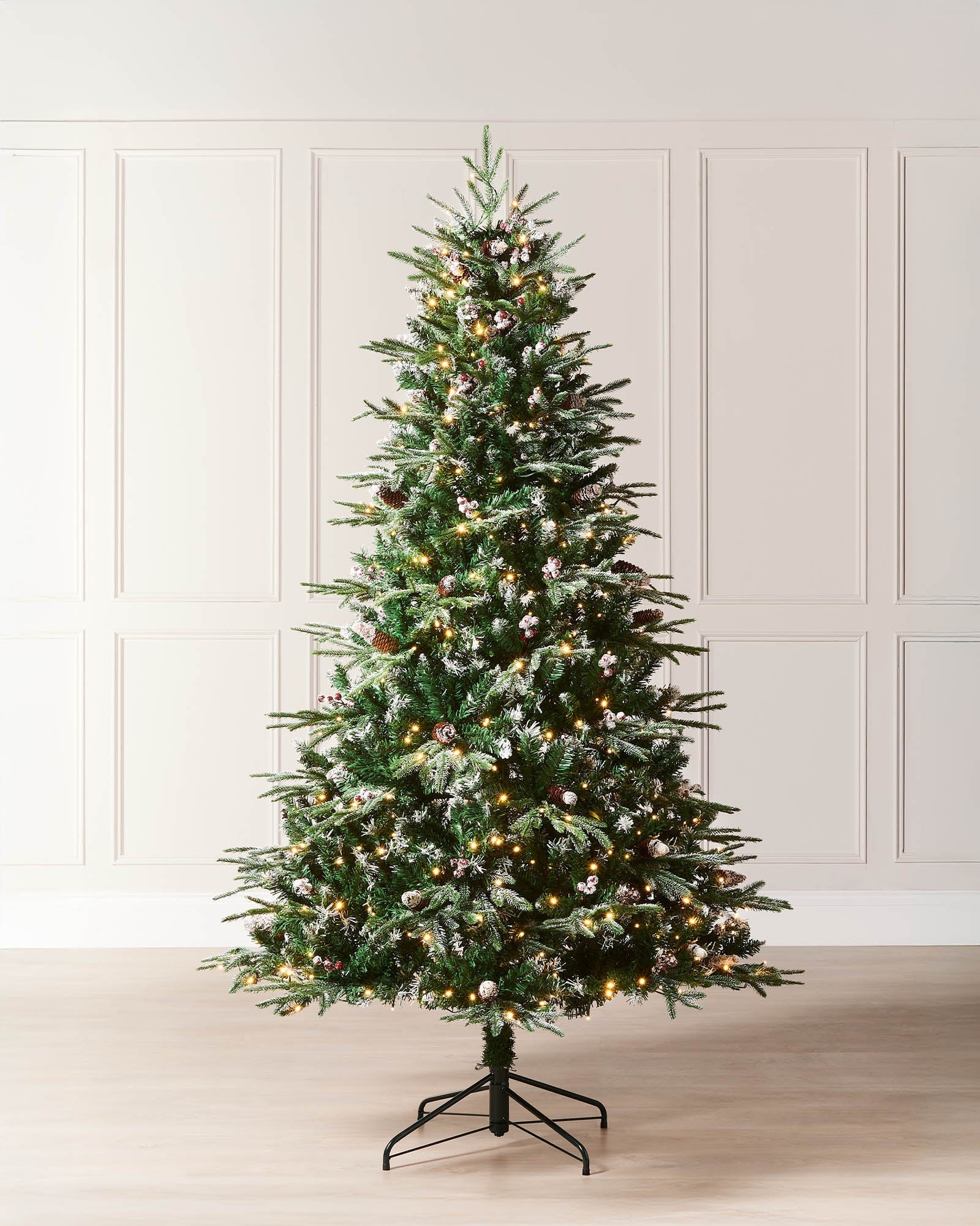 Pre-Lit Snow Flocked Norwegian Spruce Christmas Tree, 7 ft
