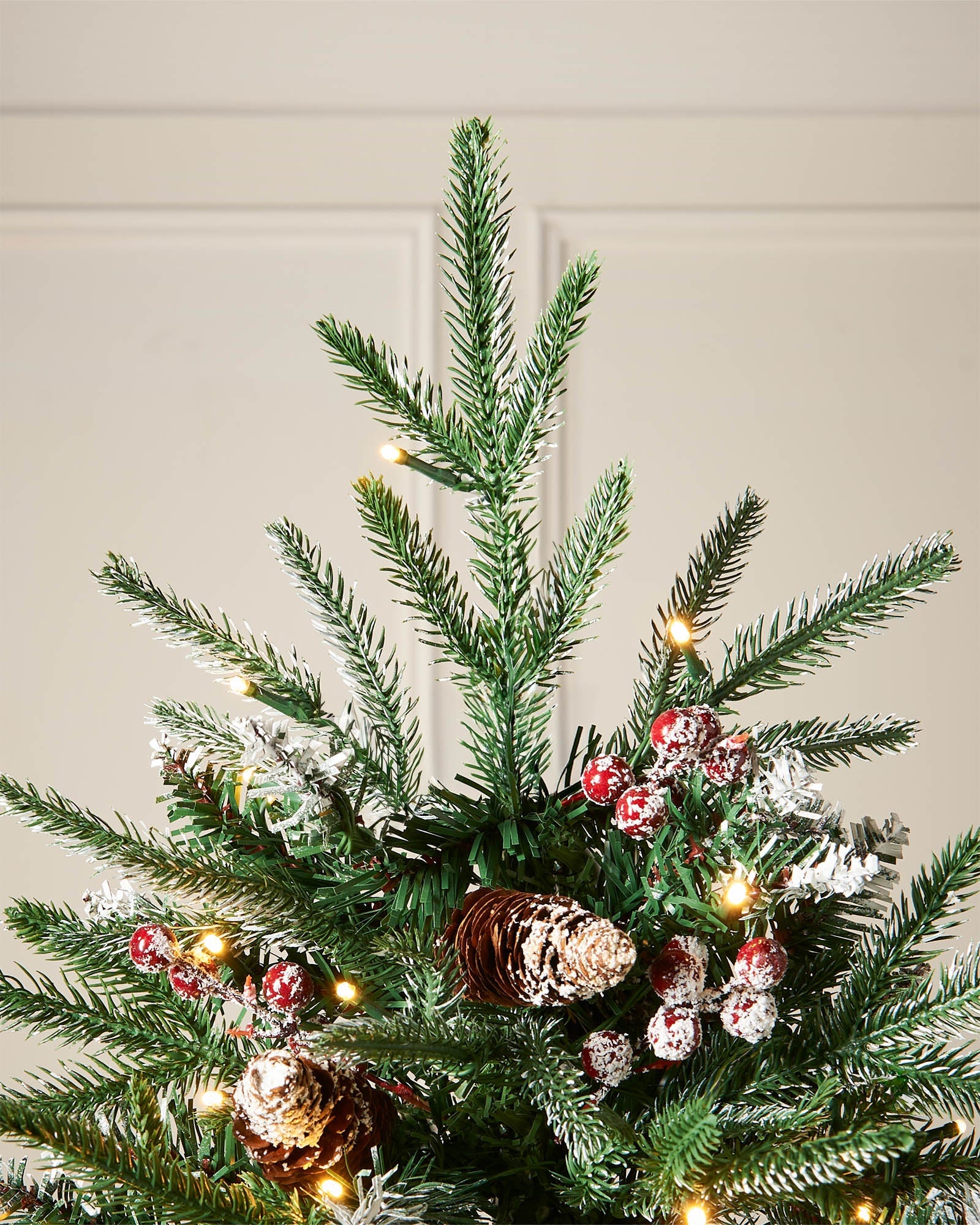 Pre-Lit Snow Flocked Norwegian Spruce Christmas Tree, 7 ft