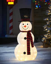 Pre-Lit 3D Snowman, Silhouette, 95 cm