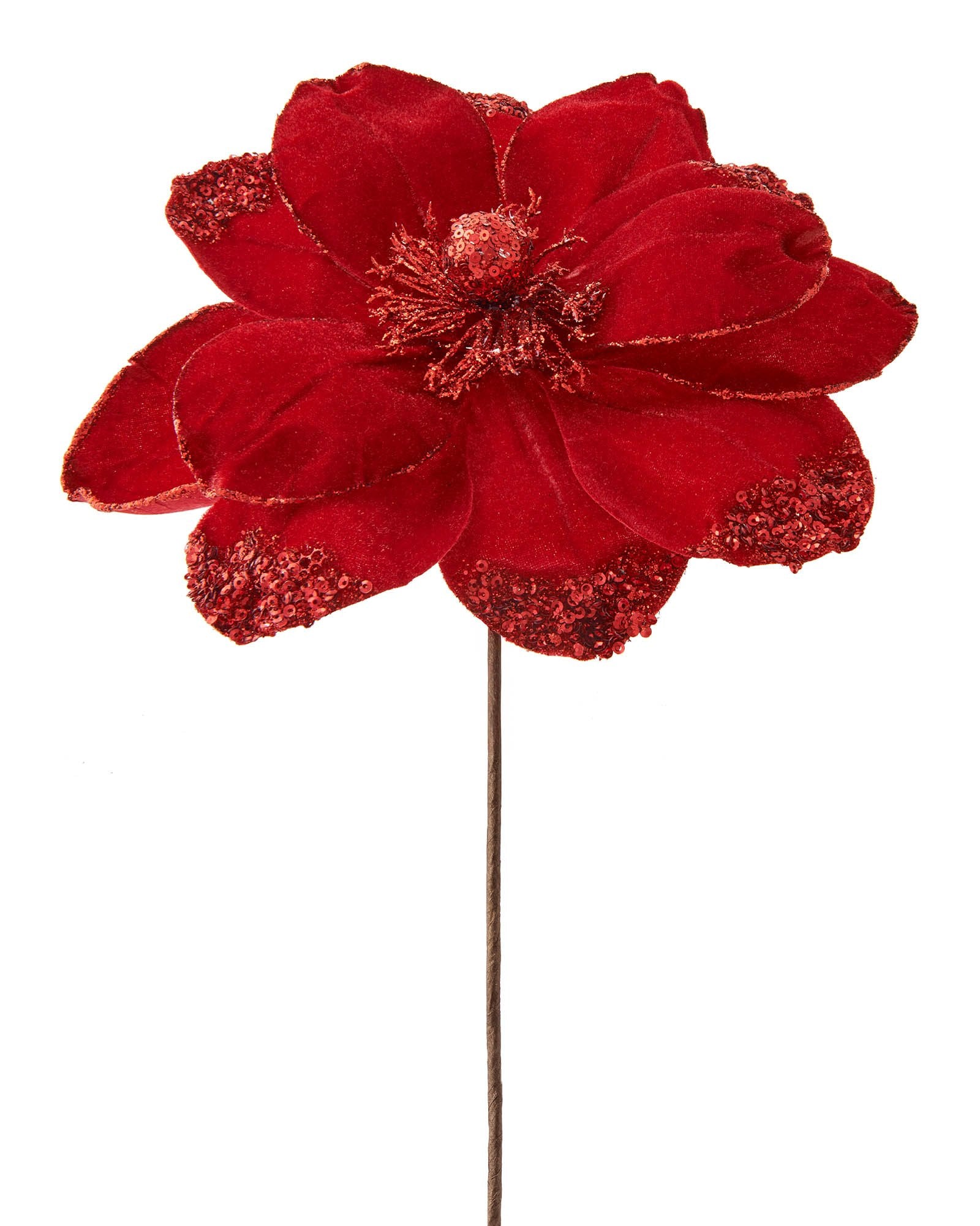 Red Artificial Magnolia Flower, 26 cm