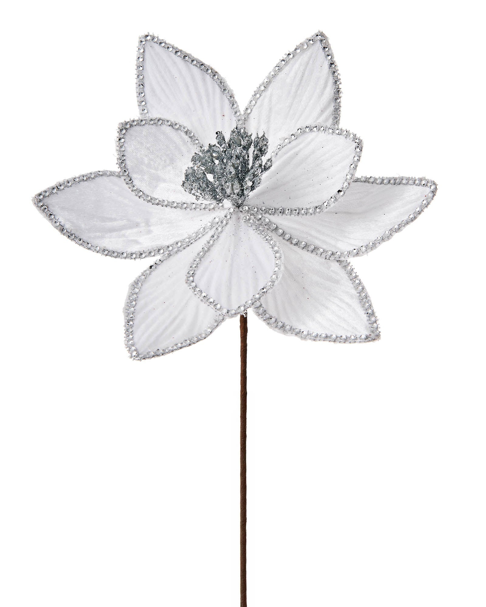 White Artificial Poinsettia Flower, 24 cm