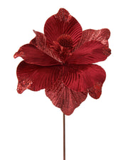 Red Artificial Magnolia Flower, 25 cm