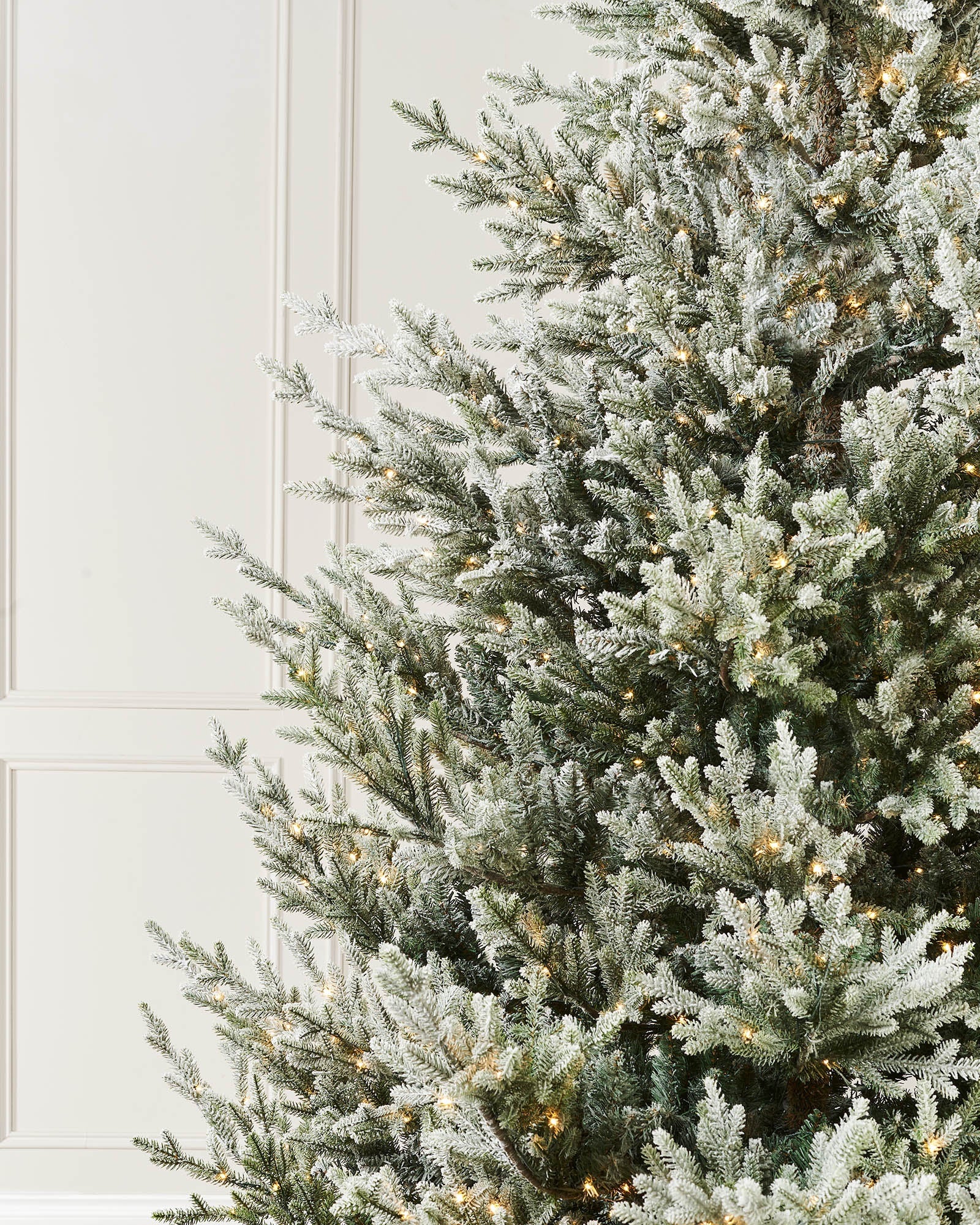 Pre-Lit Snow Flocked Douglas Fir Christmas Tree, 9 ft