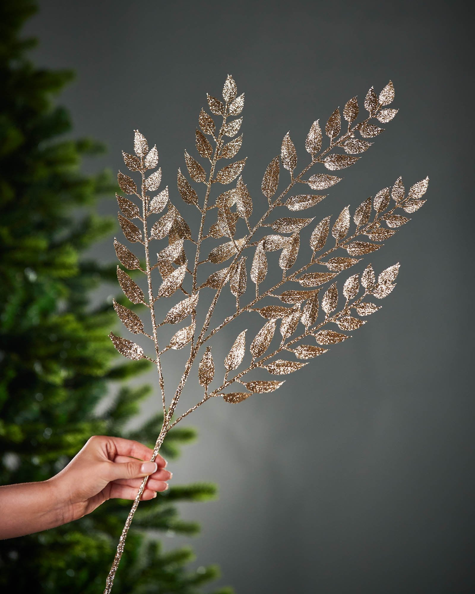 Gold Leaf Christmas Tree Spray, 73 cm