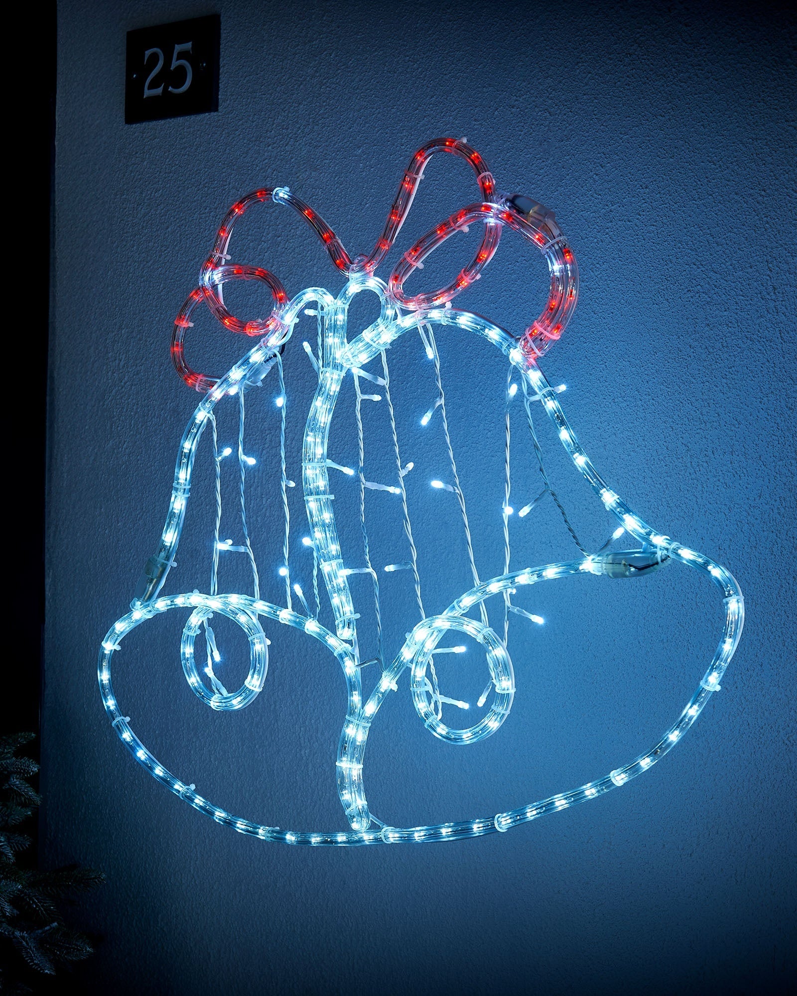 Pre-Lit Christmas Bells, Silhouette, 65 cm