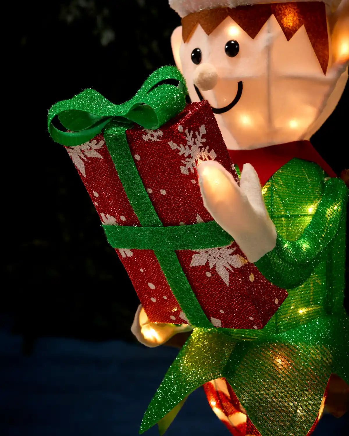 Pre-Lit 3D Elf, Silhouette, 1 m