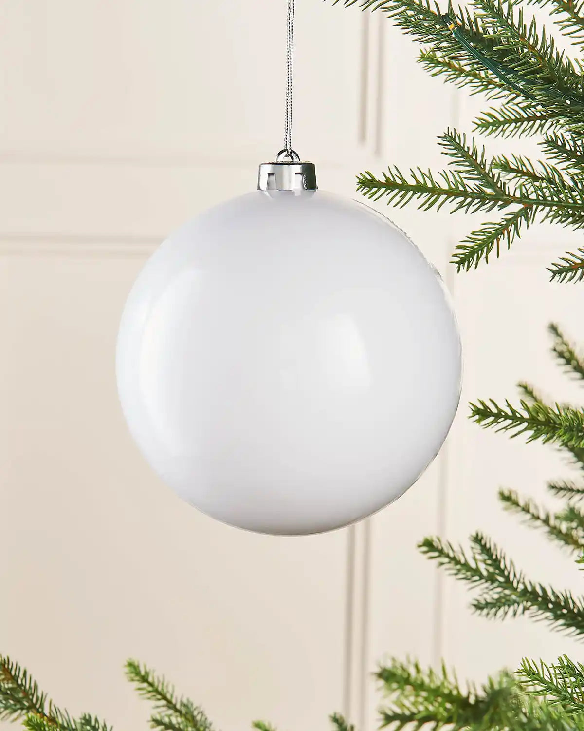 White Oversized Shatterproof Bauble