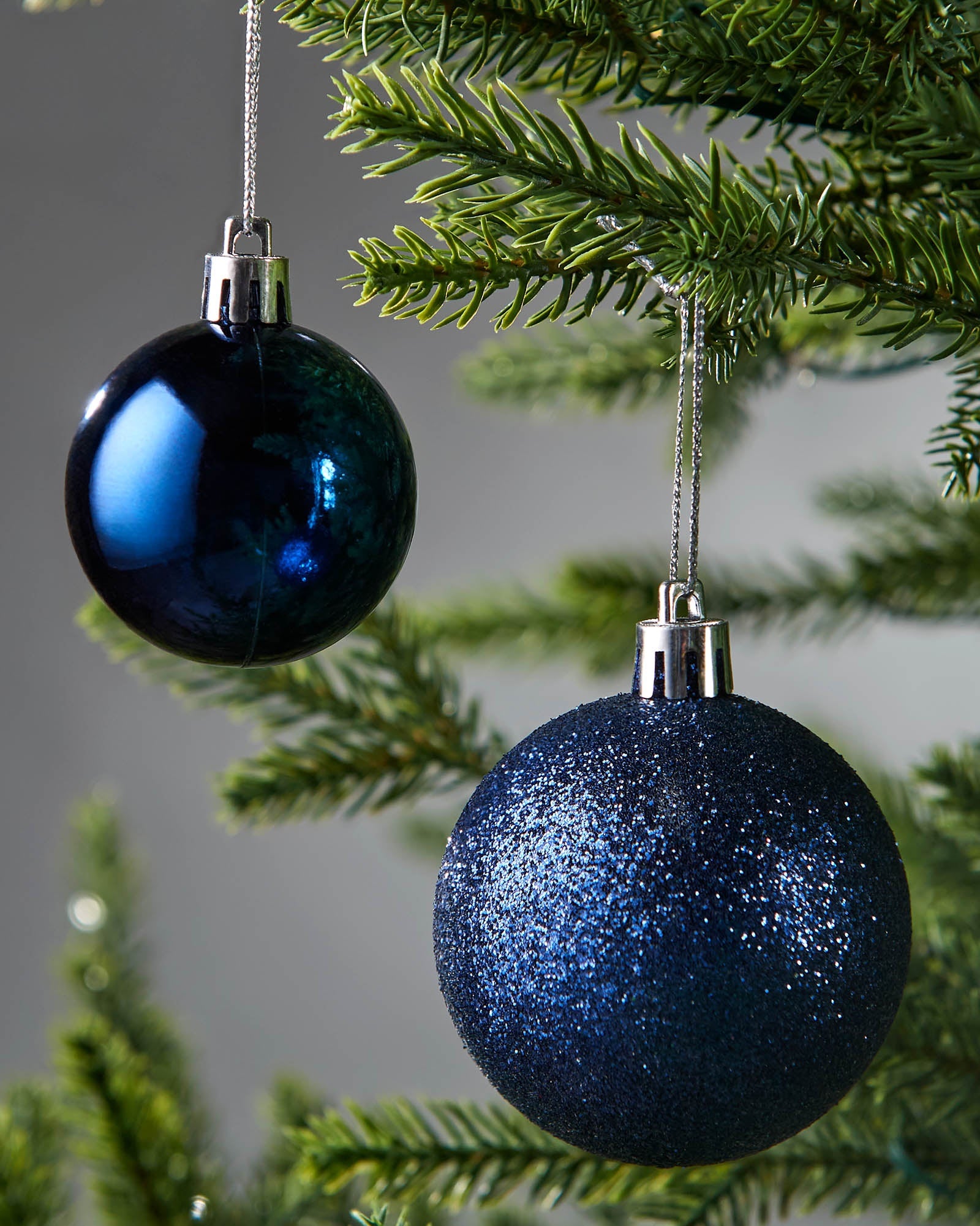 Set of 50 Shatterproof Baubles, Navy