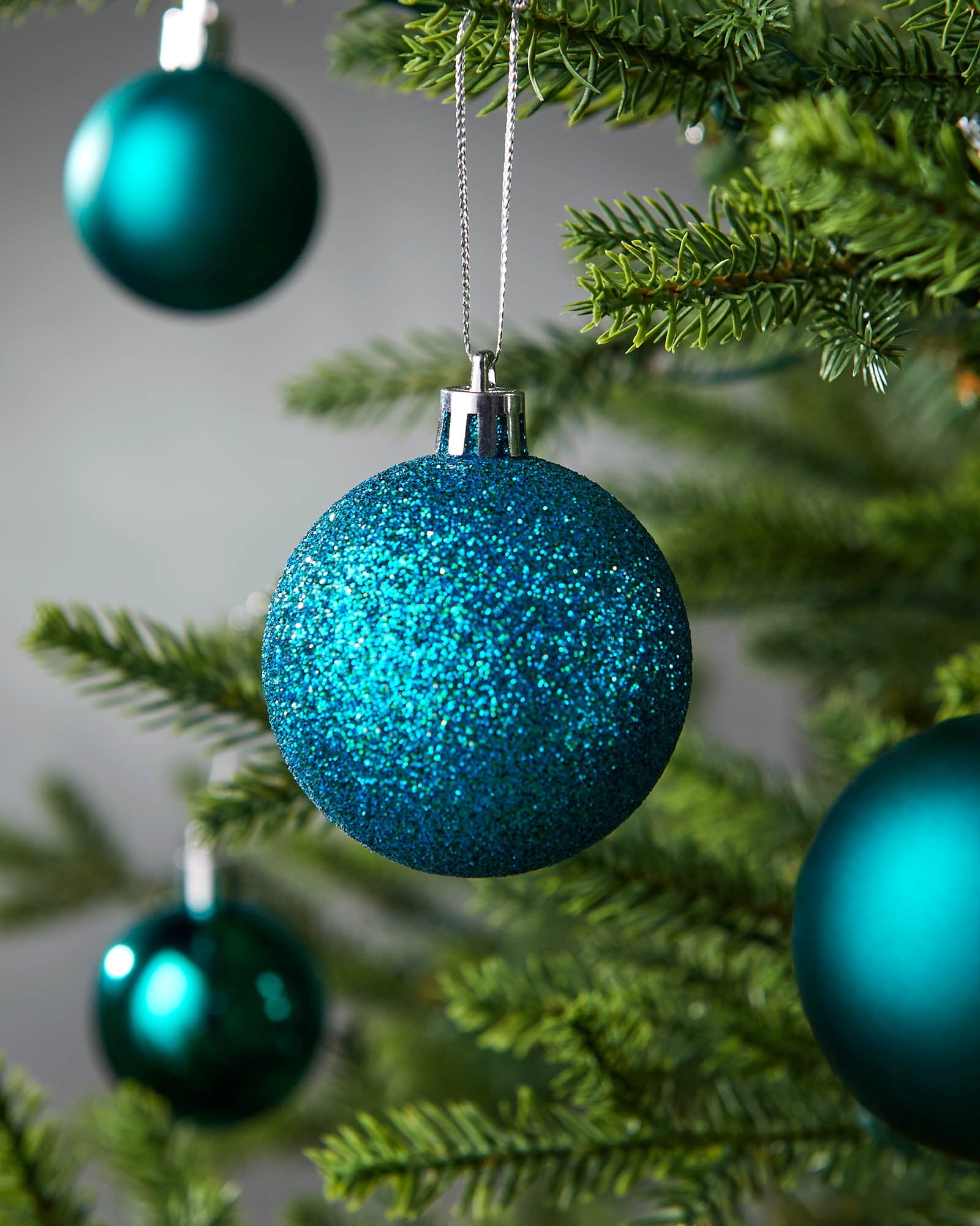 Set of 50 Shatterproof Baubles, Teal