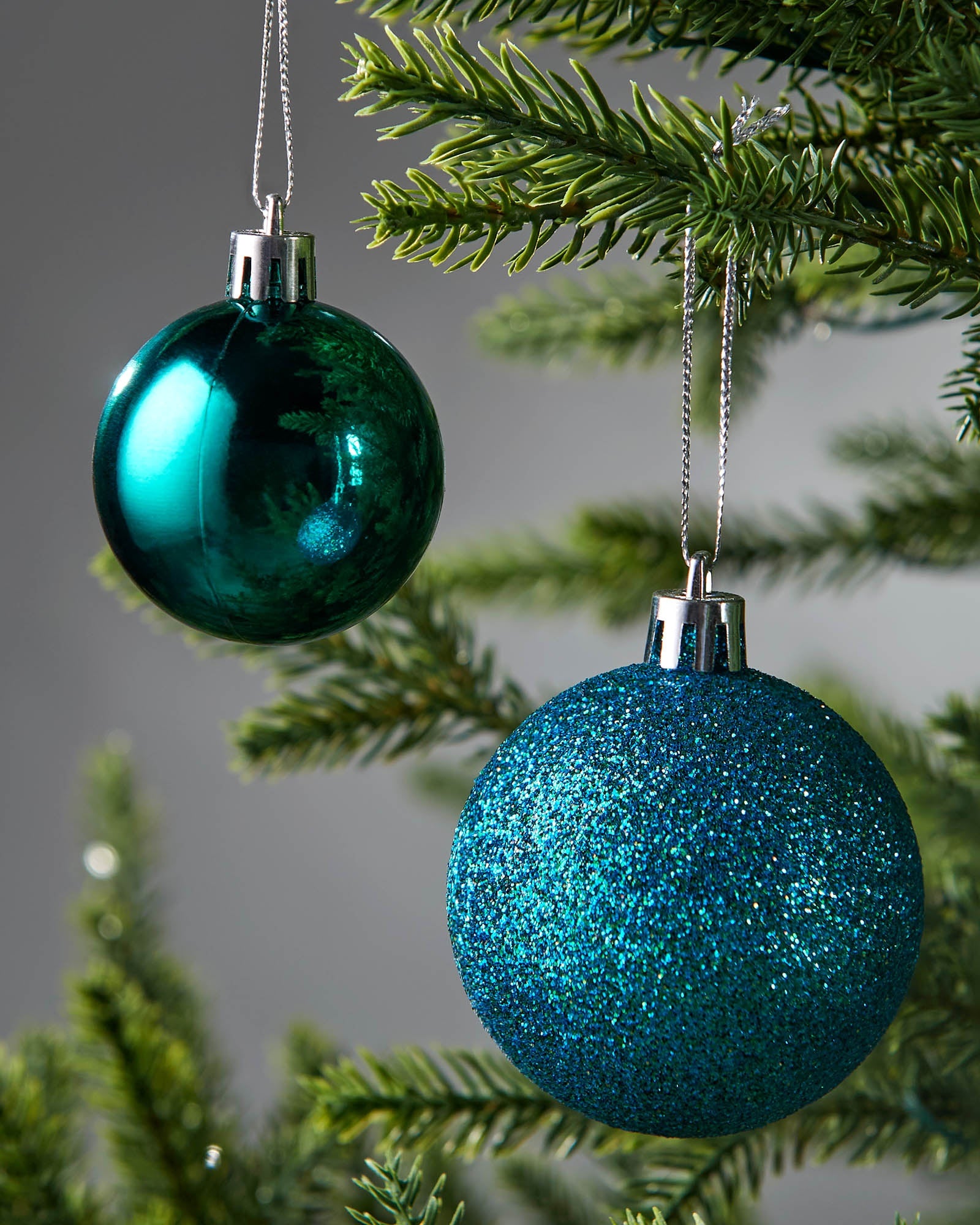 Set of 50 Shatterproof Baubles, Teal