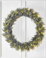 Pre-Lit Mixed Pine Blue Wreath, 1 m