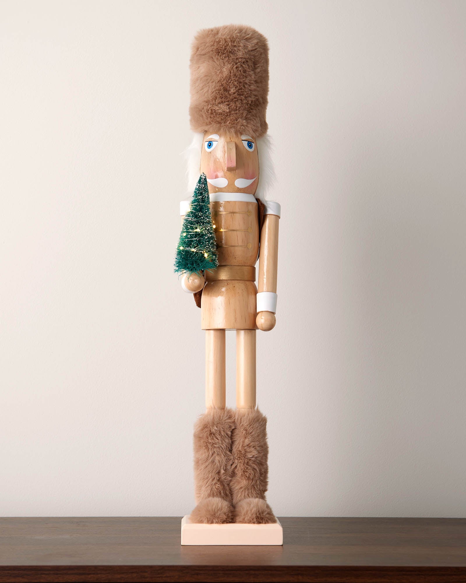 Pre-Lit Wooden Nutcracker, 50 cm
