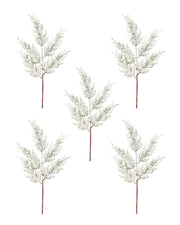 Set of 5 Snow-Flocked Cypress Picks, 40 cm