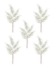 Set of 5 Snow-Flocked Cypress Picks, 40 cm