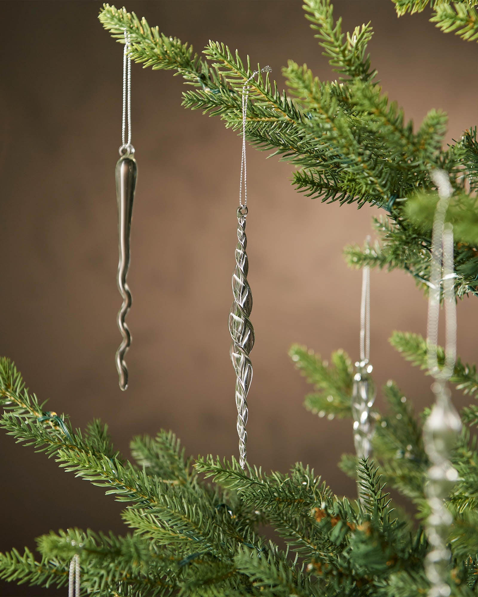 Set of 20 Traditional Glass Icicle Decorations