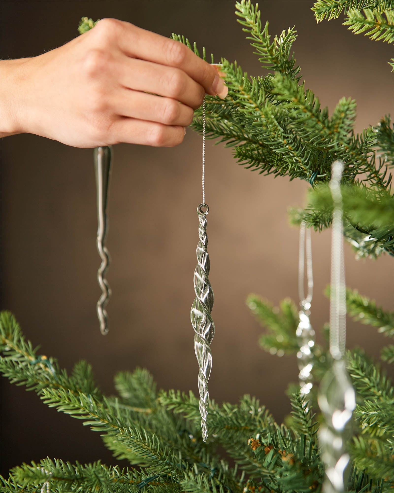 Set of 20 Traditional Glass Icicle Decorations