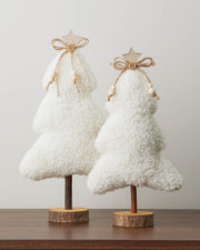 Set of 2 Sherpa Christmas Trees, 34 cm